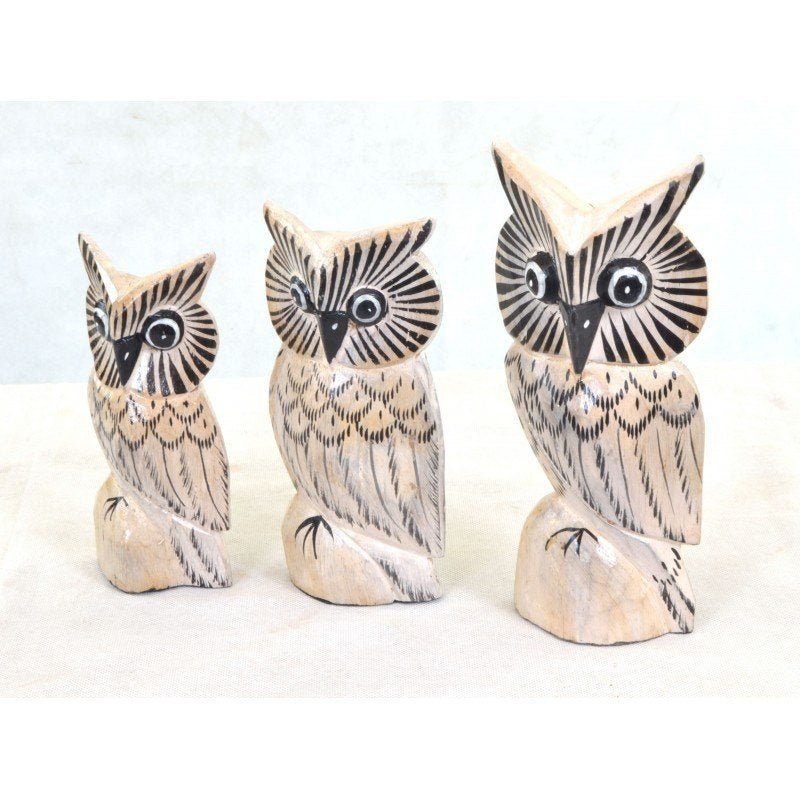 Set of 3 Small Owls - Hunter Furnishing
