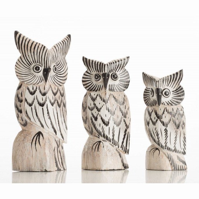 Set of 3 Small Owls - Hunter Furnishing