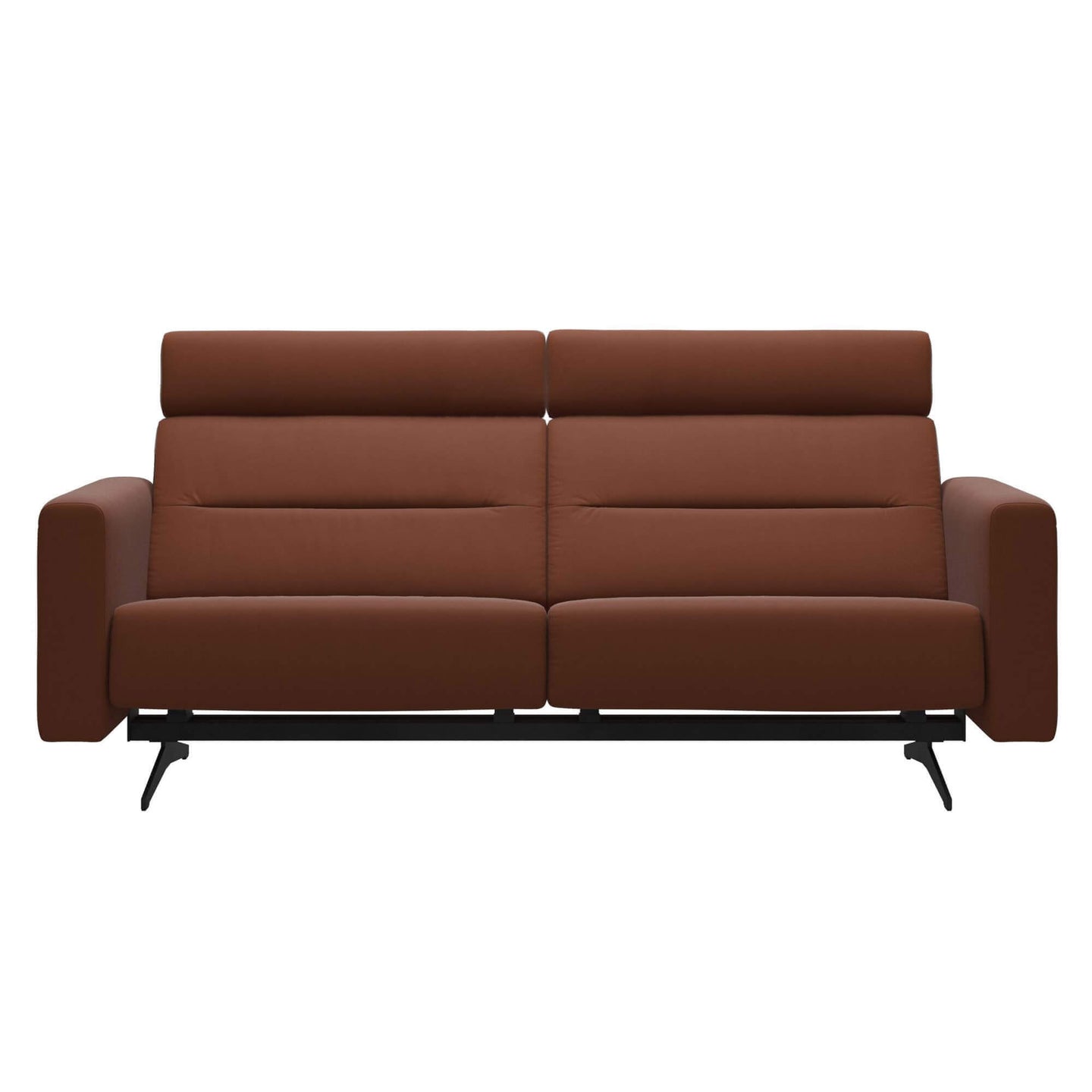 Stressless 2.5 Seater Stella Sofa With 2 Headrests In Paloma Copper - Black Feet