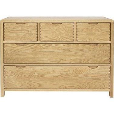 Ercol Bosco 5 Drawer Wide Chest of Drawers.