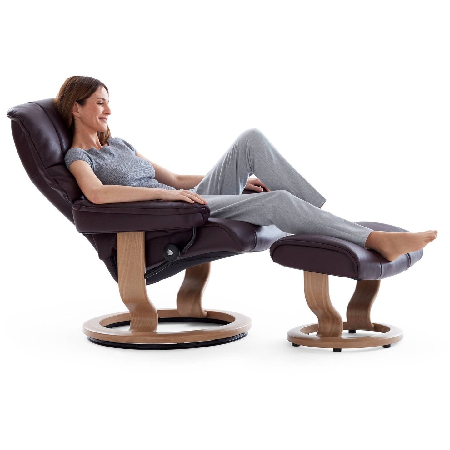 Stressless Mayfair Large Chair & Footstool - Hunter Furnishing