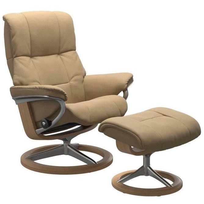 Stressless Mayfair Medium Signature Paloma Sand Recliner with Stool SPECIAL OFFER