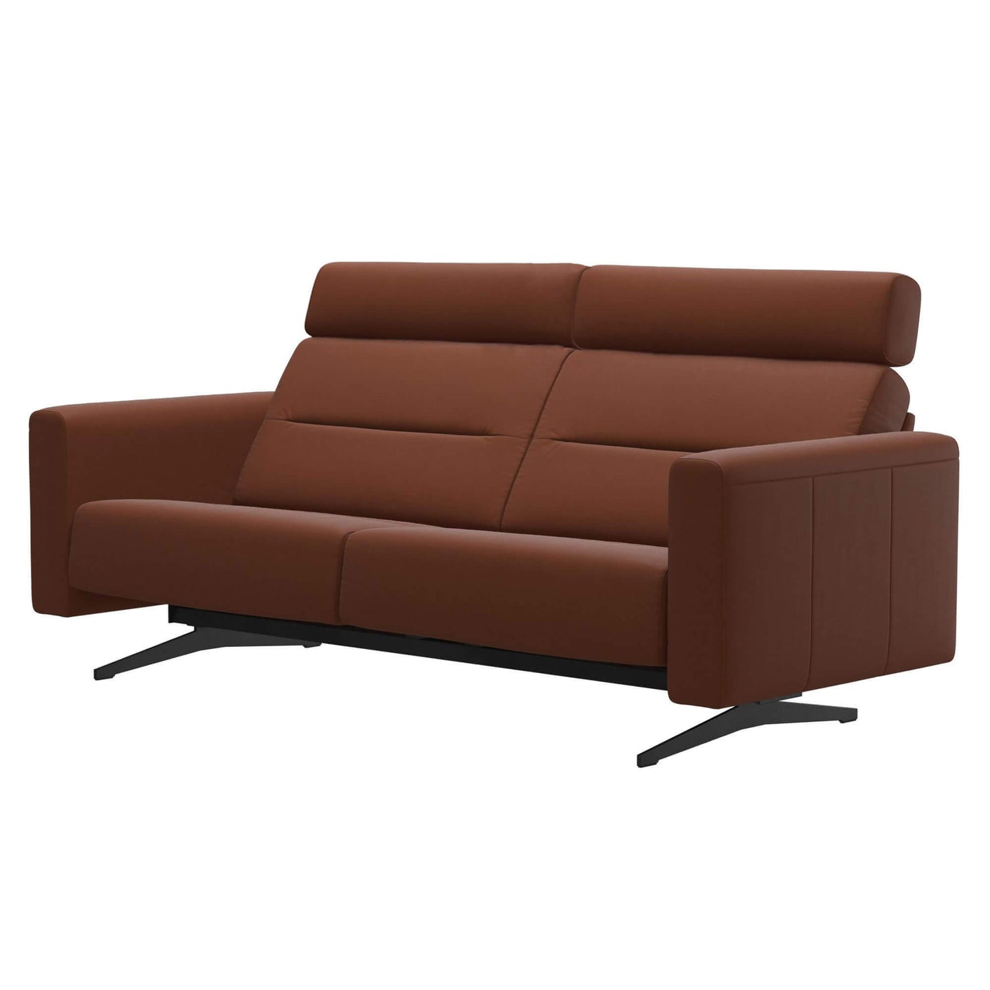 Stressless 2.5 Seater Stella Sofa With 2 Headrests In Paloma Copper - Black Feet