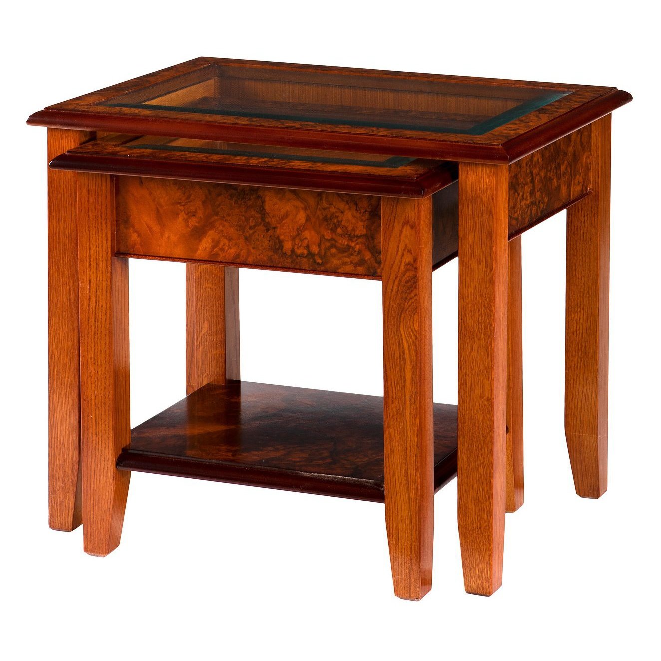 Ashmore WA108 Glass Top Nest of 2 Tables. - Hunter Furnishing