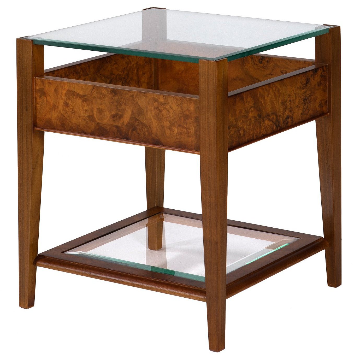 Ashmore WA810 Glass Top & Bottom Lamp Table. - Hunter Furnishing