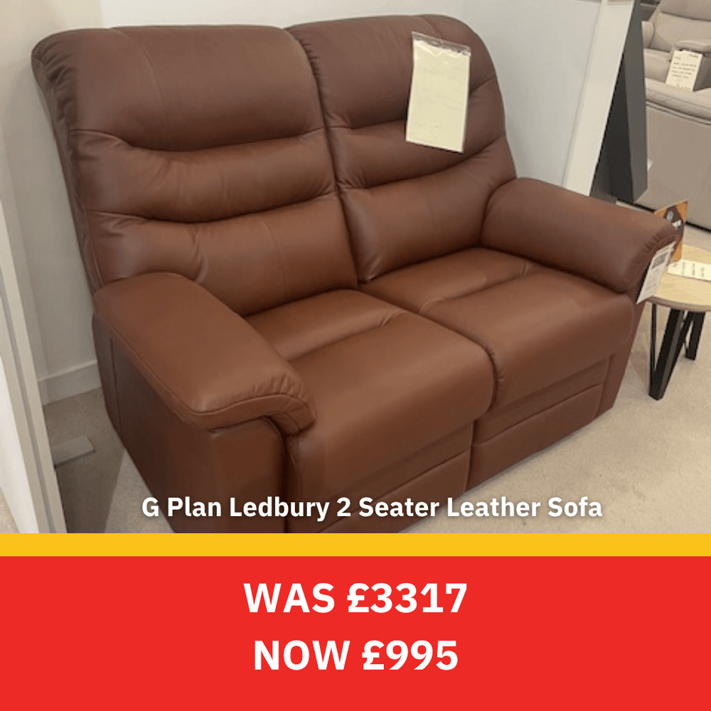 G Plan Ledbury 2 seater leather sofa was £3317 now £995