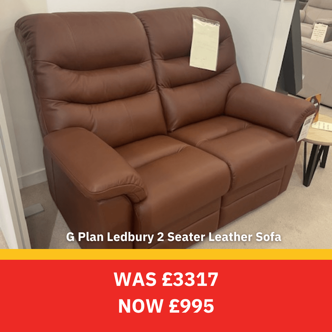 G Plan Ledbury 2 seater leather sofa was £3317 now £995