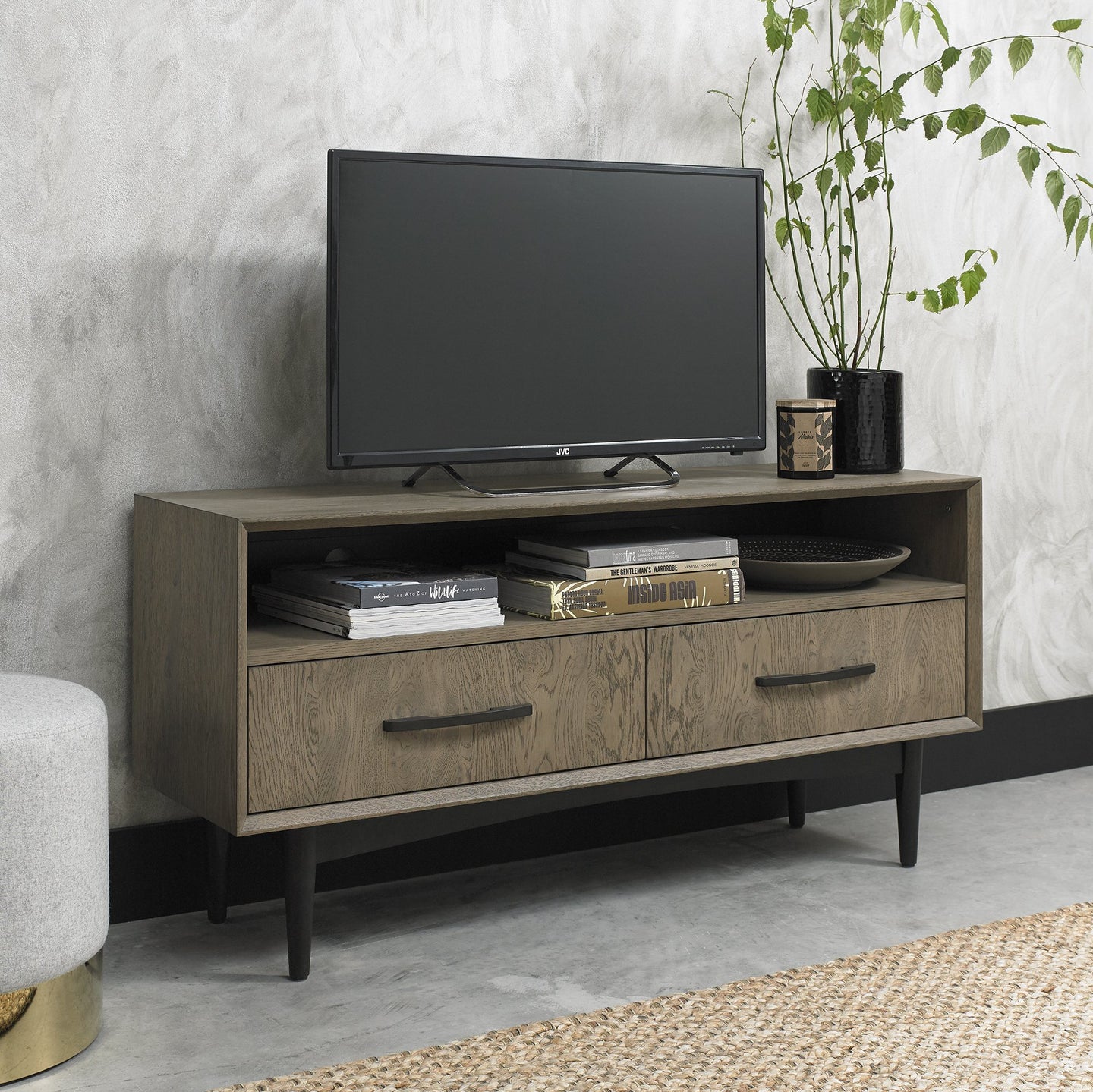 Loft Vintage Weathered Oak Media Unit - Hunter Furnishing