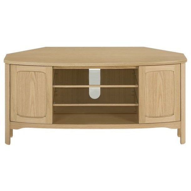 Nathan Shades Oak Shaped Corner TV Unit - Hunter Furnishing