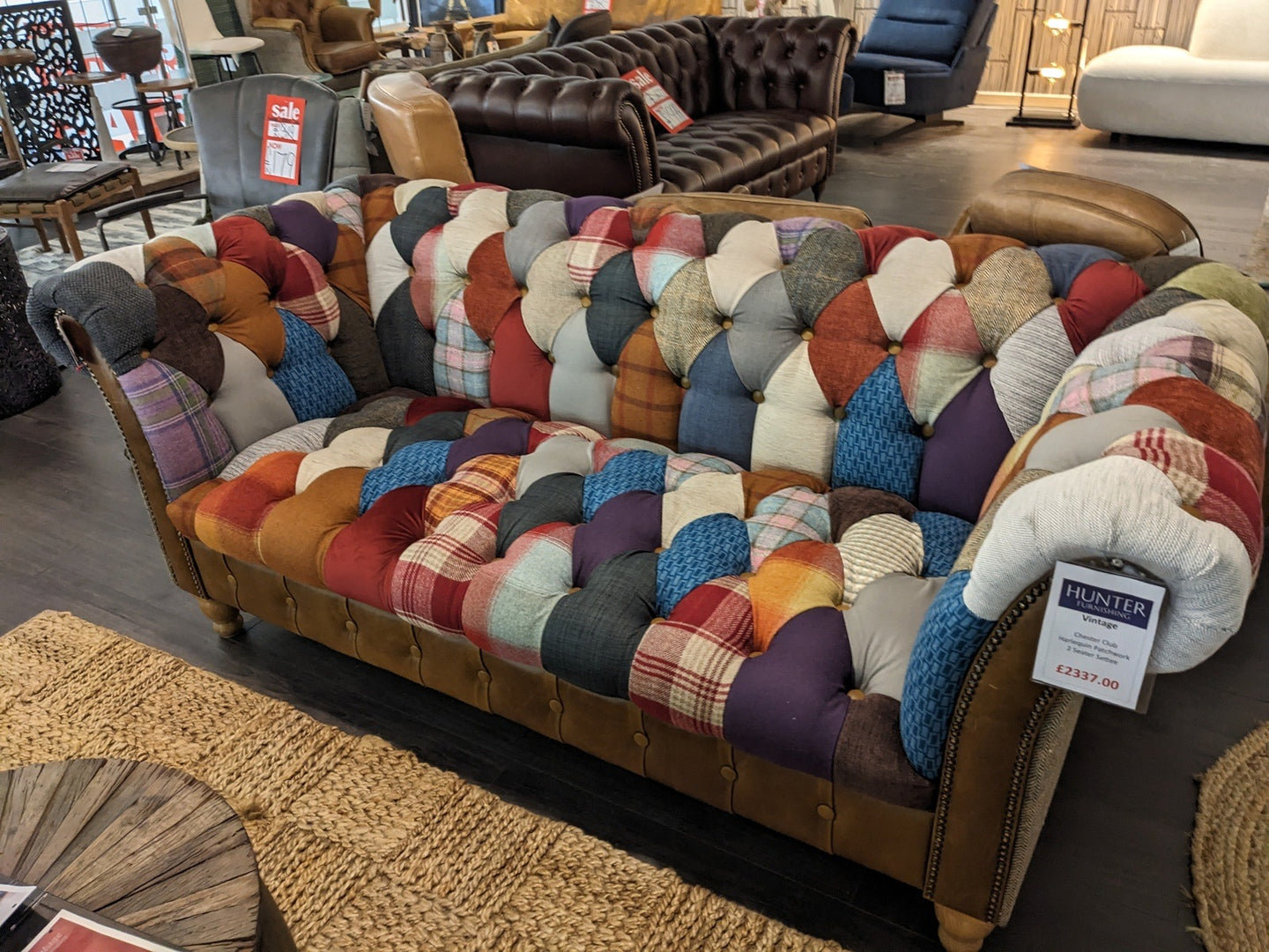 Vintage Patchwork Chester Club 2 Seater Sofa