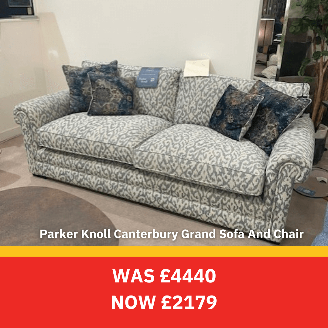 Parker Knoll Canterbury Grand Sofa and Chair was £4440 now £2179