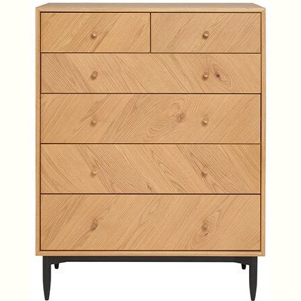Ercol Monza 6 Drawer Tall Wide Chest - Hunter Furnishing