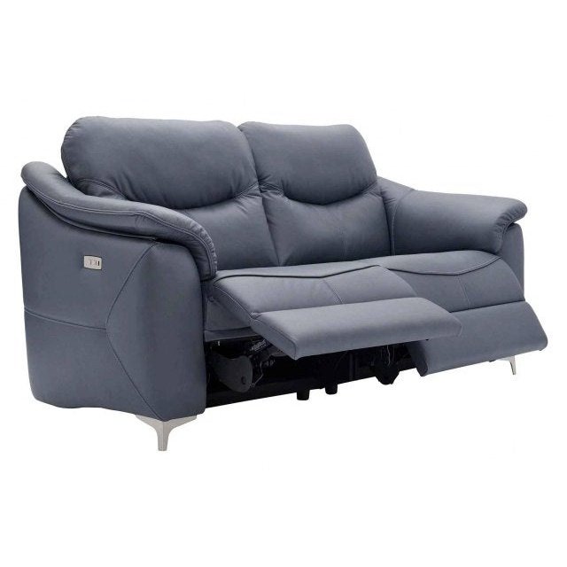 G Plan Jackson 3 Seater DBL Eclectic Recliner Leather Sofa
