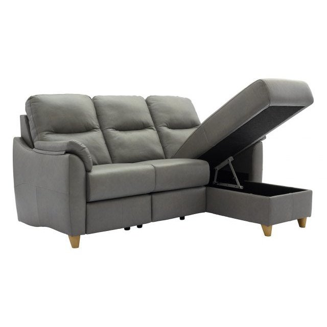 G Plan Spencer 3 Seater Chaise Sofa in Leather - Storage