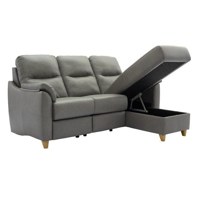 G Plan Spencer 3 Seater Chaise Sofa in Leather - Storage