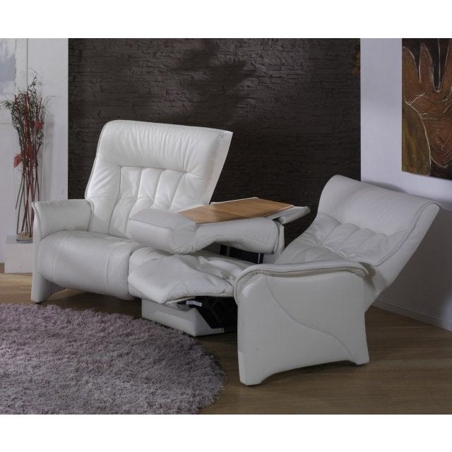 Himolla Rhine Curved Manual Recliner Sofa with Table - Hunter Furnishing