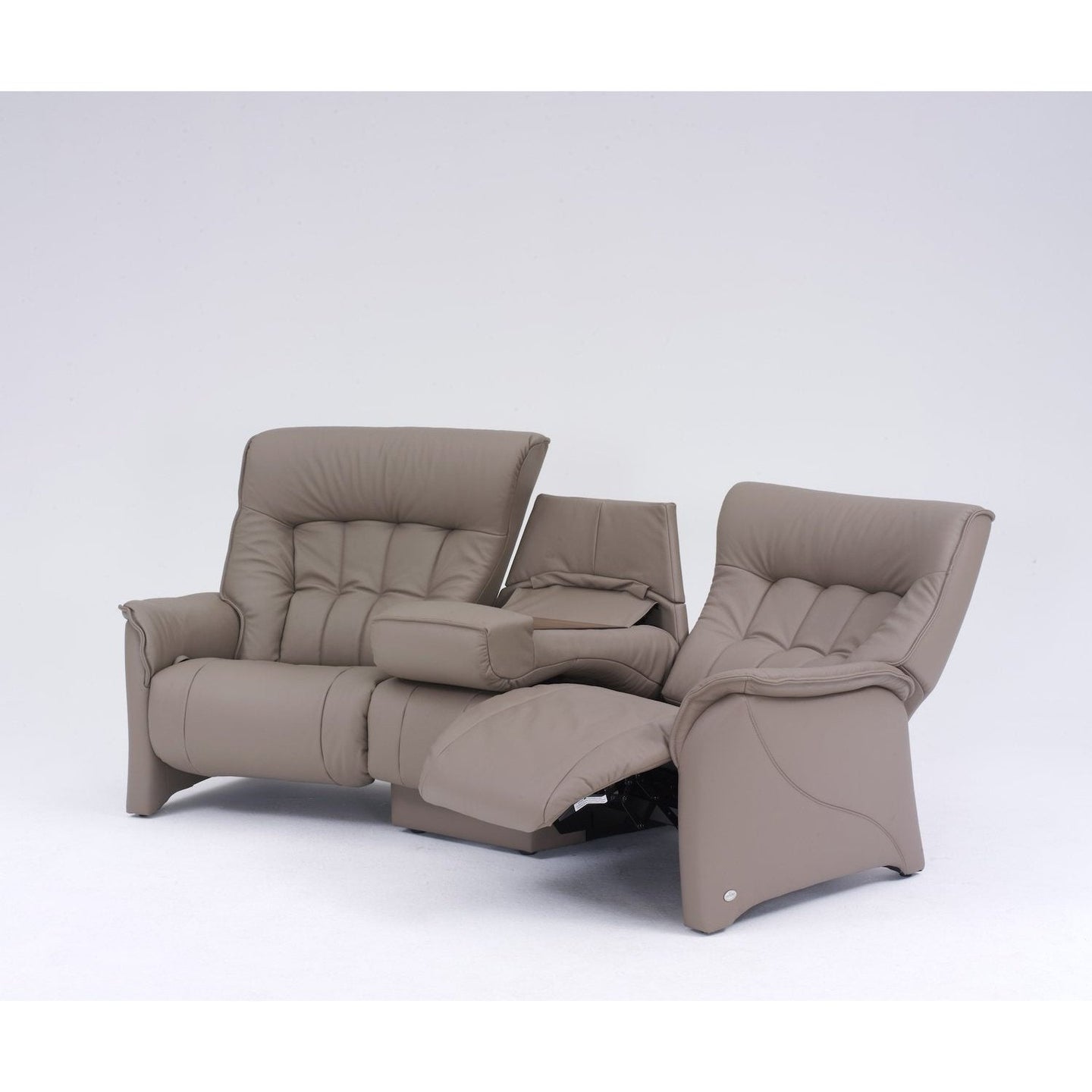 Himolla Rhine Curved Power Recliner Sofa with Table - Hunter Furnishing