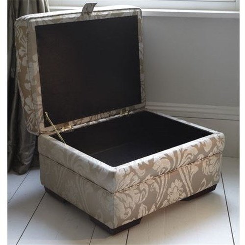 Parker Knoll Lift Top Fabric Footstool - Hunter Furnishing