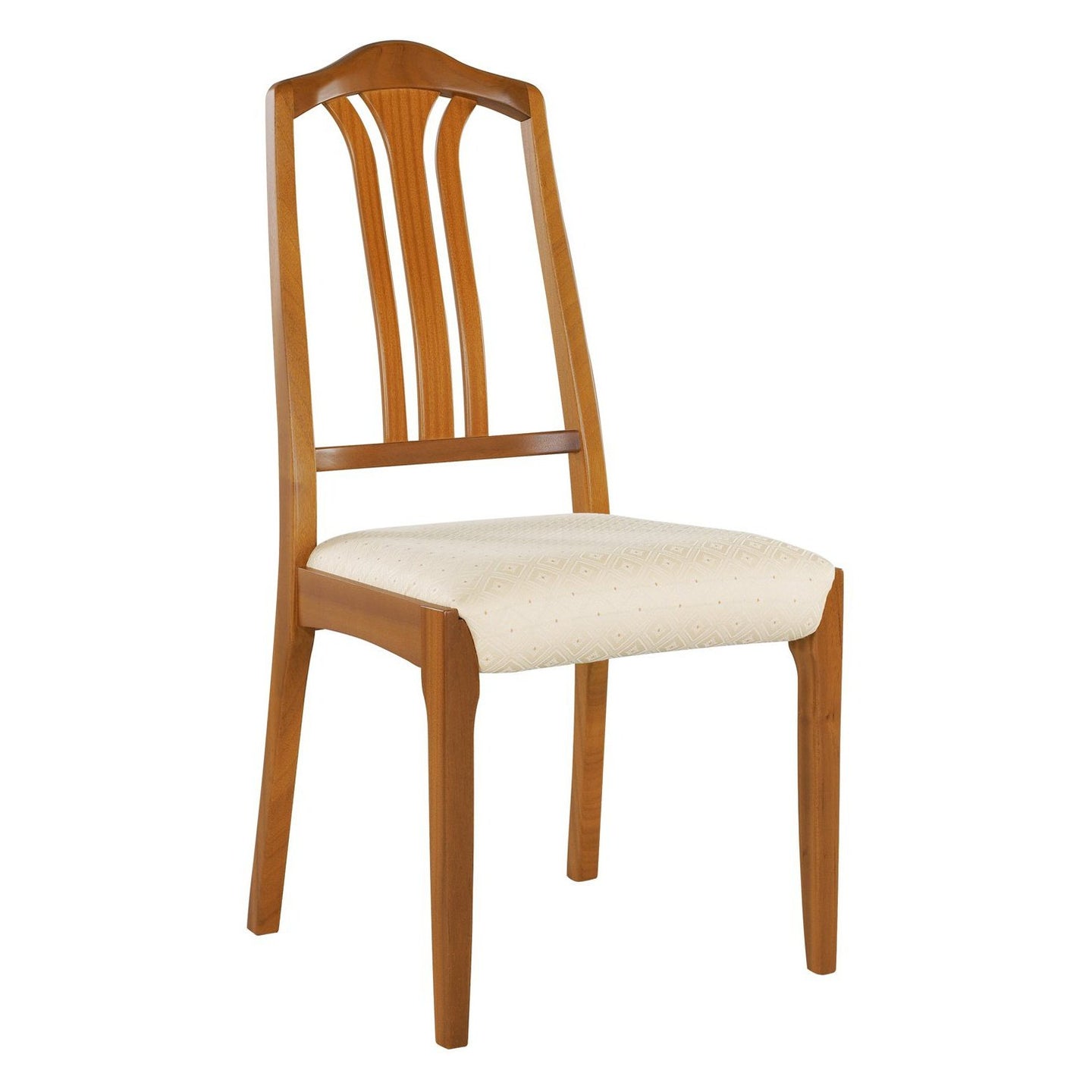 Set of 6 Nathan Slat Back Dining Chairs in Oak Finish.