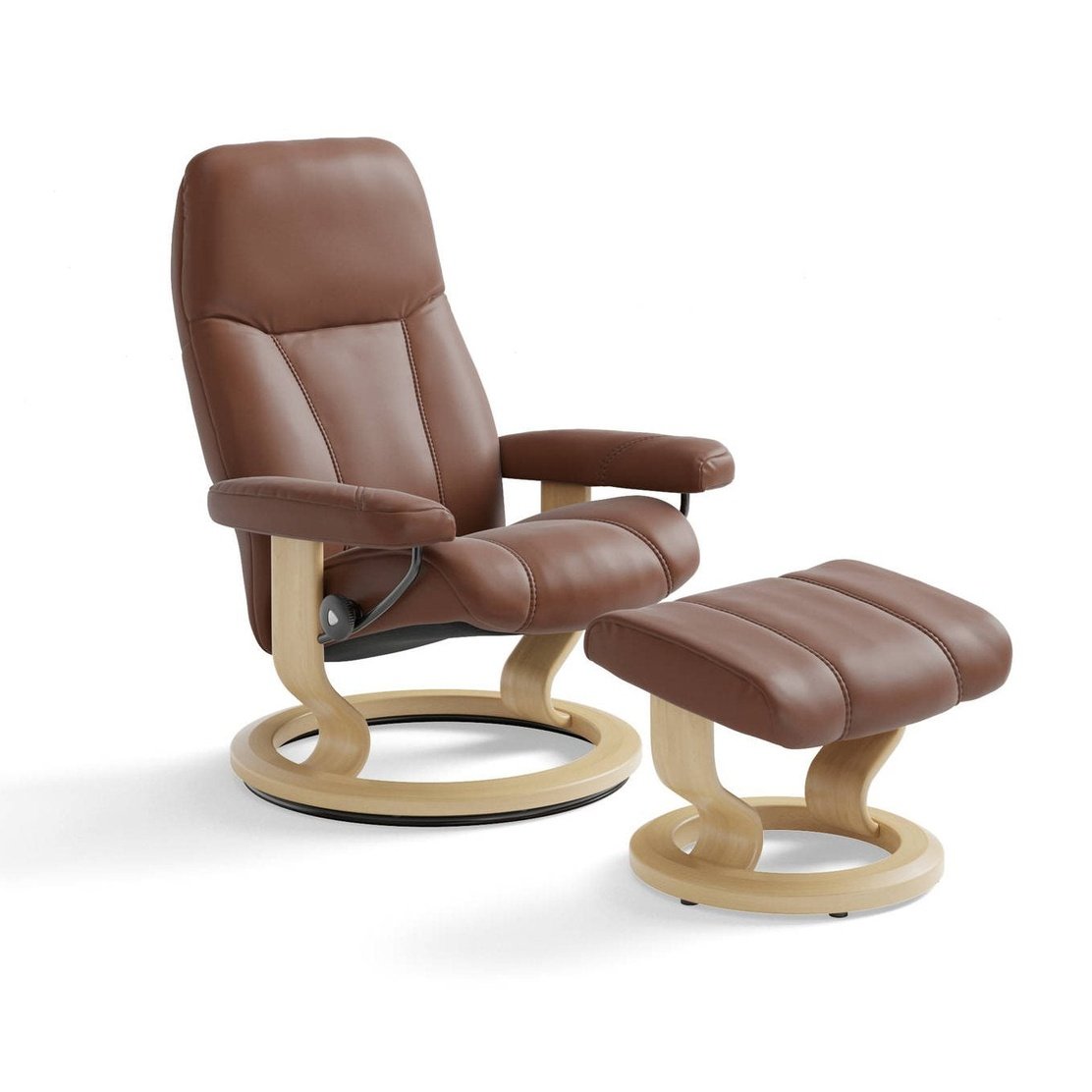 Stressless Consul Large Recliner with Stool - Hunter Furnishing