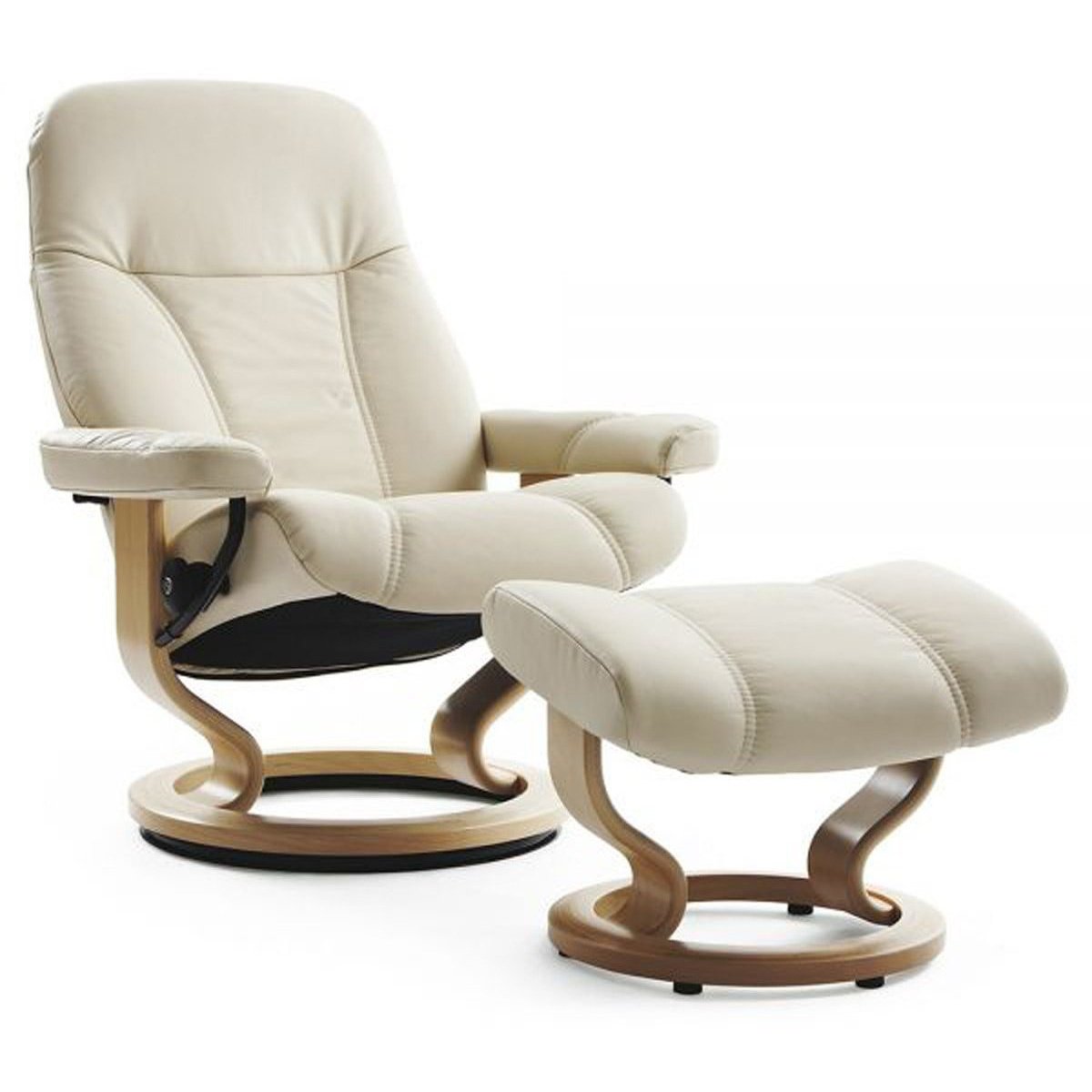 Stressless Consul Medium Recliner with Stool - Hunter Furnishing